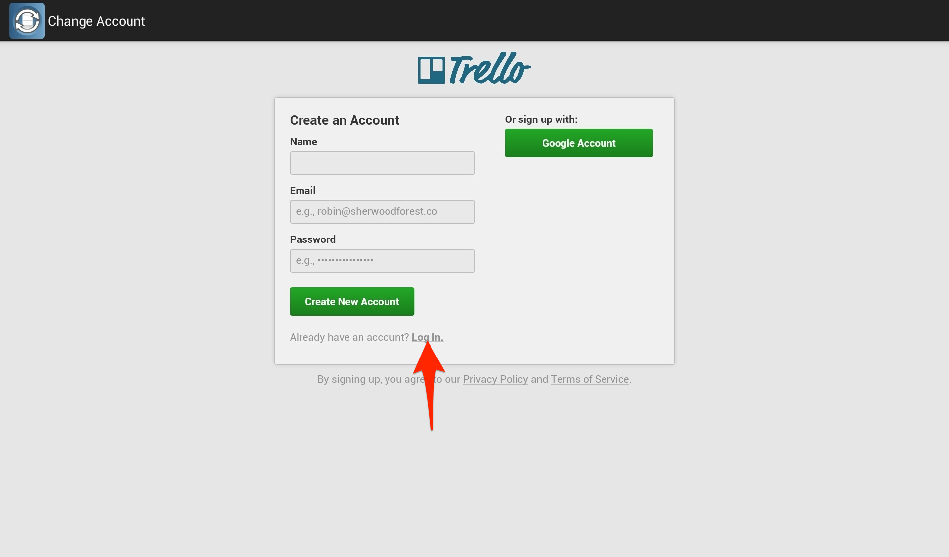 trello sign